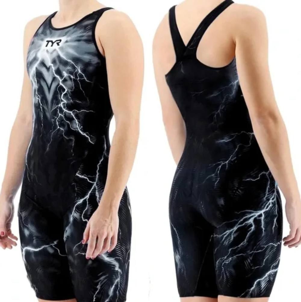 TYR Women’s Venzo Phantom Oblivion Closed Back Kneeskin Tech Suit Swimsuit 27