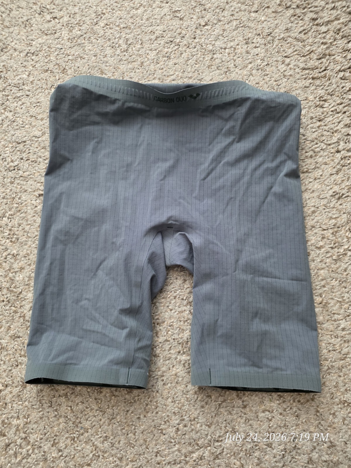 Arena Carbon Duo BOTTOM Only Light Gray Tech Suit Swimsuit Kneeskin Size 30