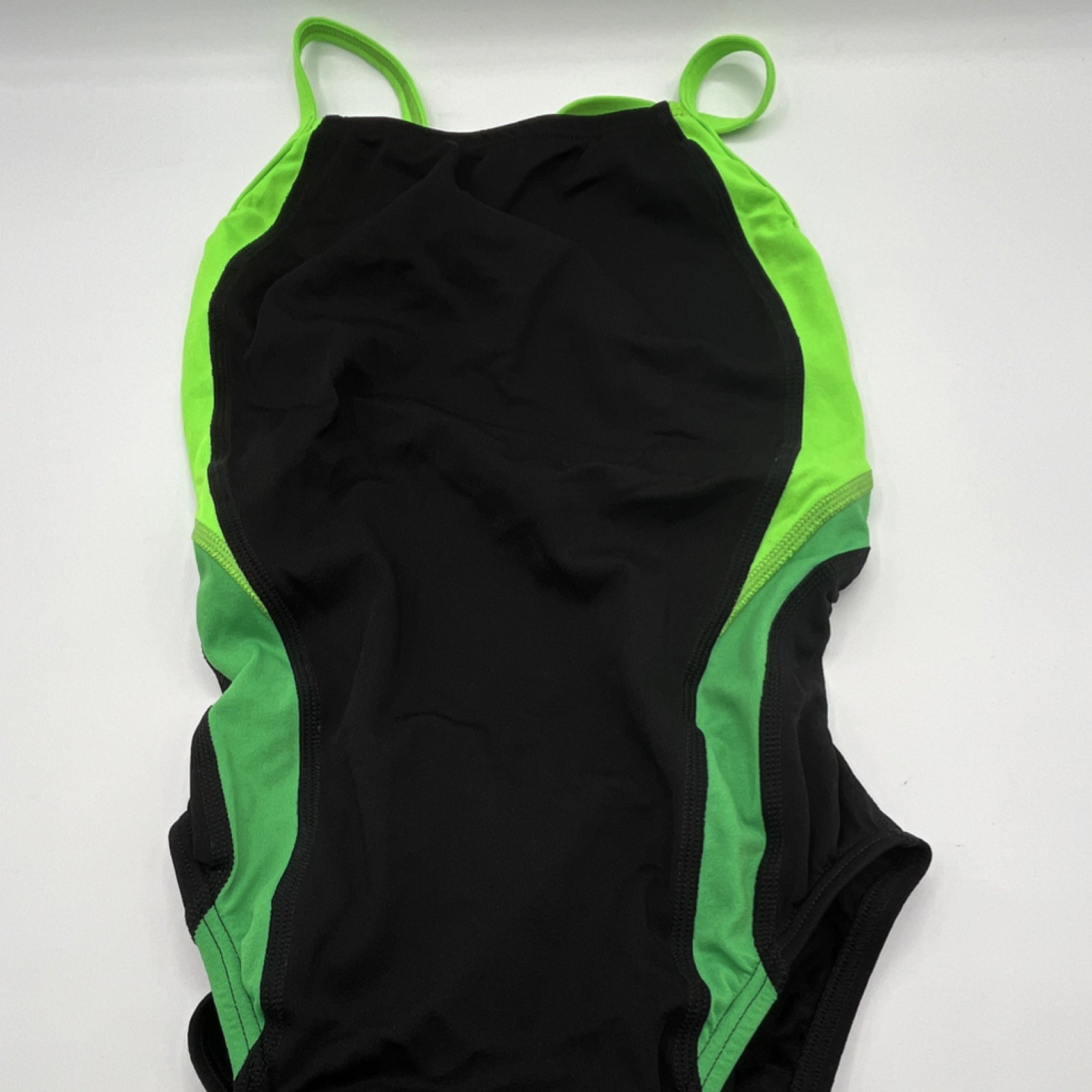 NEW! Speedo Endurance+ Women’s Swimming One Piece Swimsuit Black Green Size 26