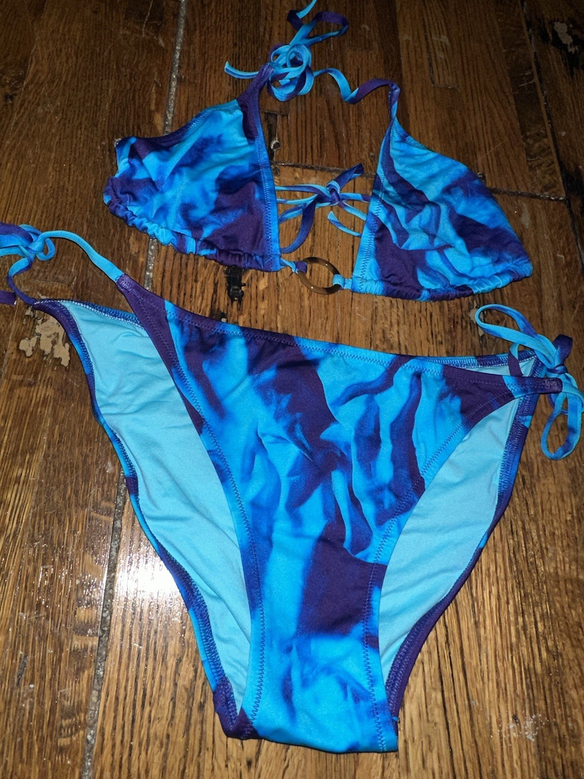 Blue tie-dye Vilebrequin’s Les Draps string bikini Sam’s Fifth Avenue