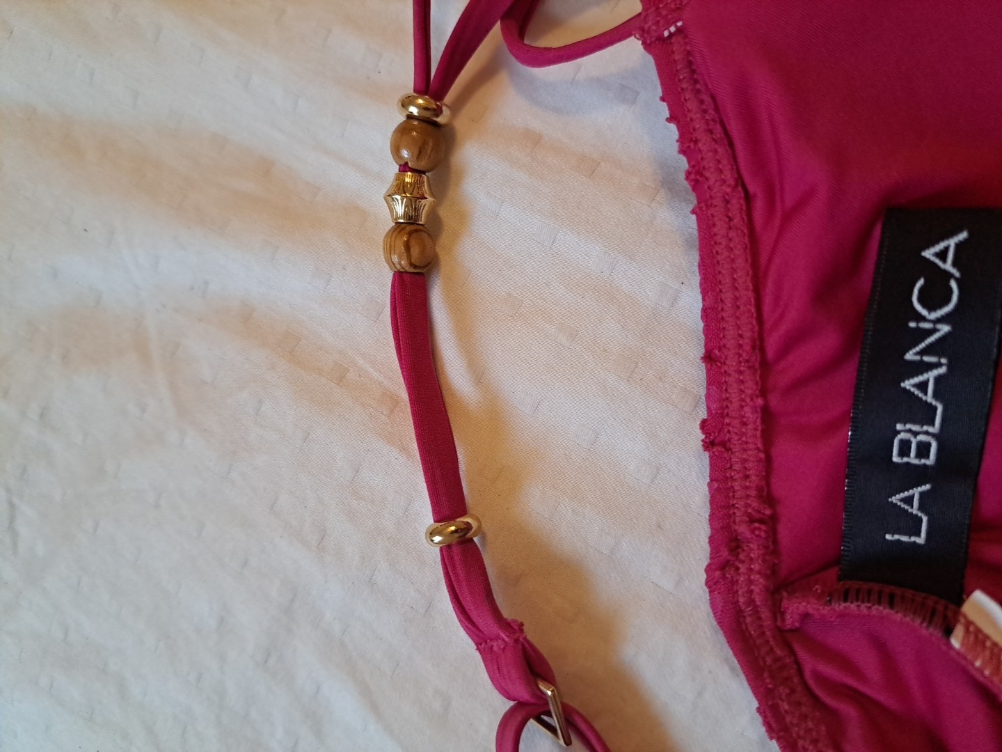 La Blanca Eyelet One Piece Swimsuit Size 10 Magenta Excellent Condition