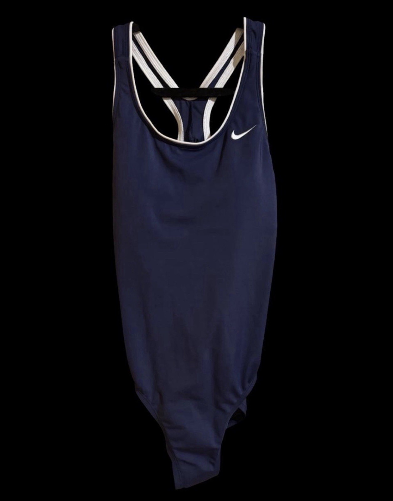 Nike Womens Swim Fastback Navy One-Piece Swimsuit Size S Competitive U-Back NWT