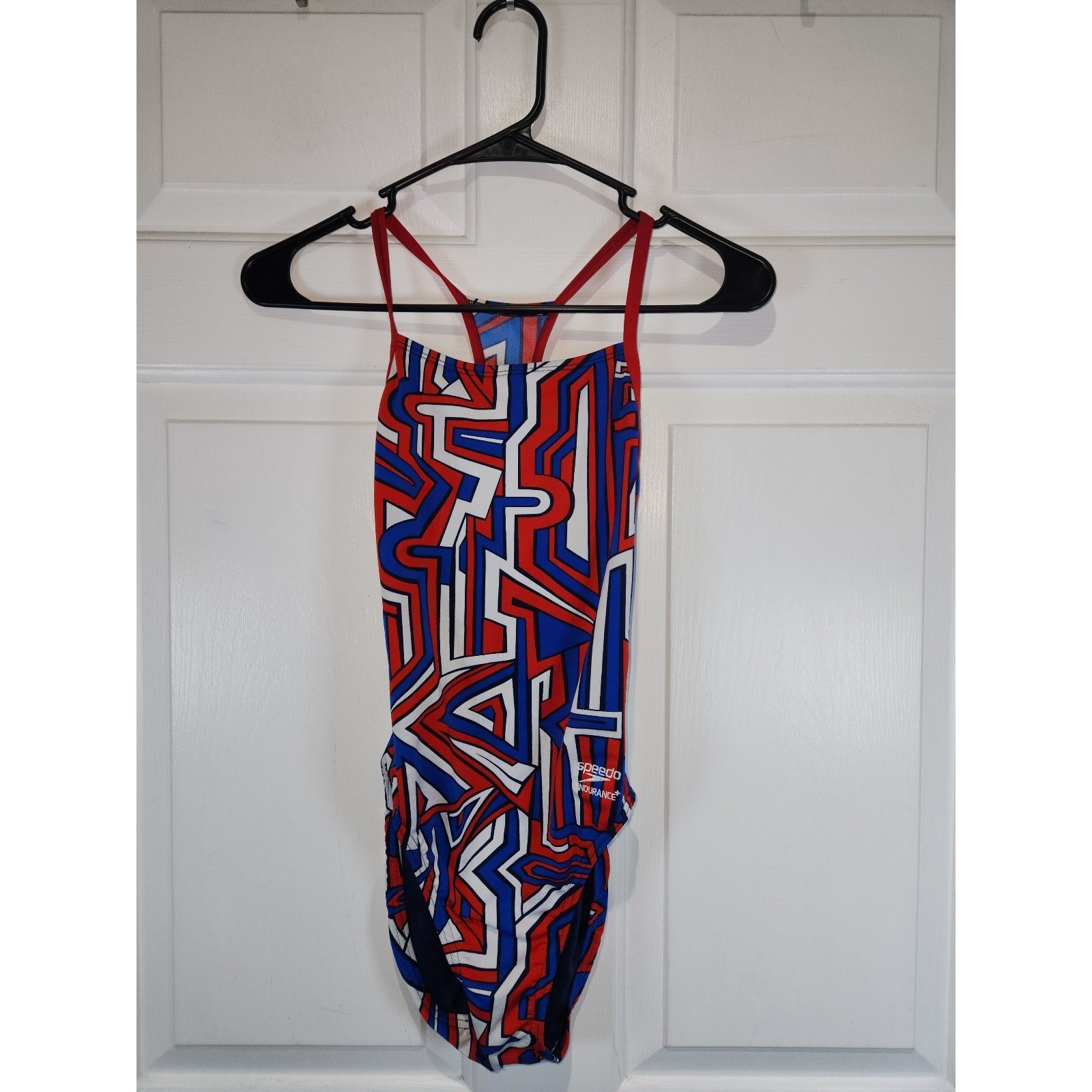 Women’s sz 28 (sz 2 ) Speedo Endurance Plus Red White Blue Swimsuit 1 Piece