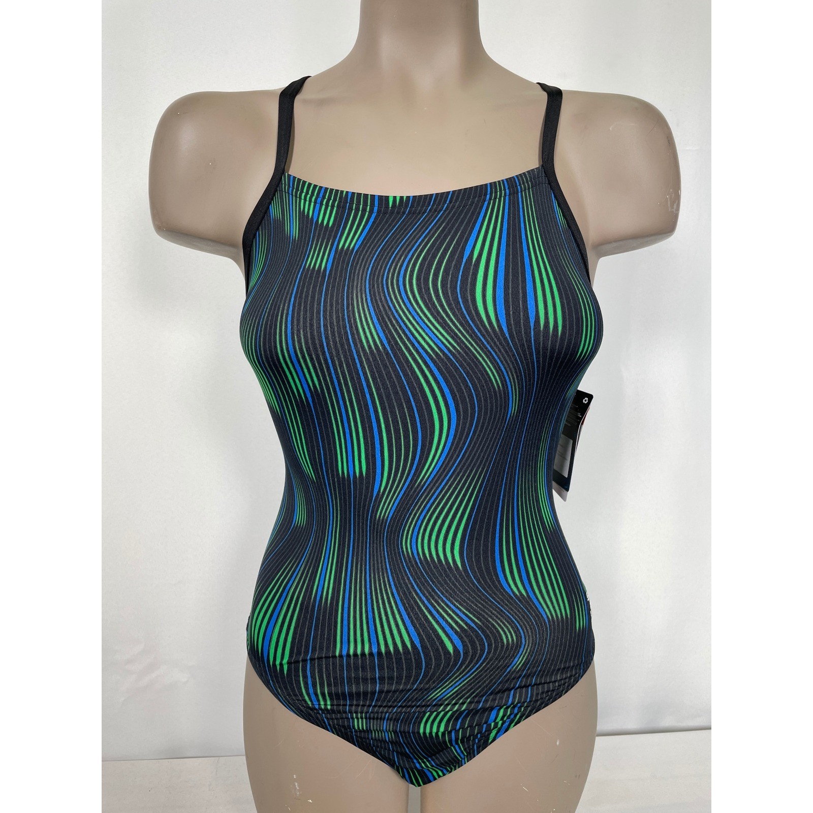 Speedo Endurance+ Racing Cut Flyback Blue Swimsuit One Piece Women’s 32 NWT