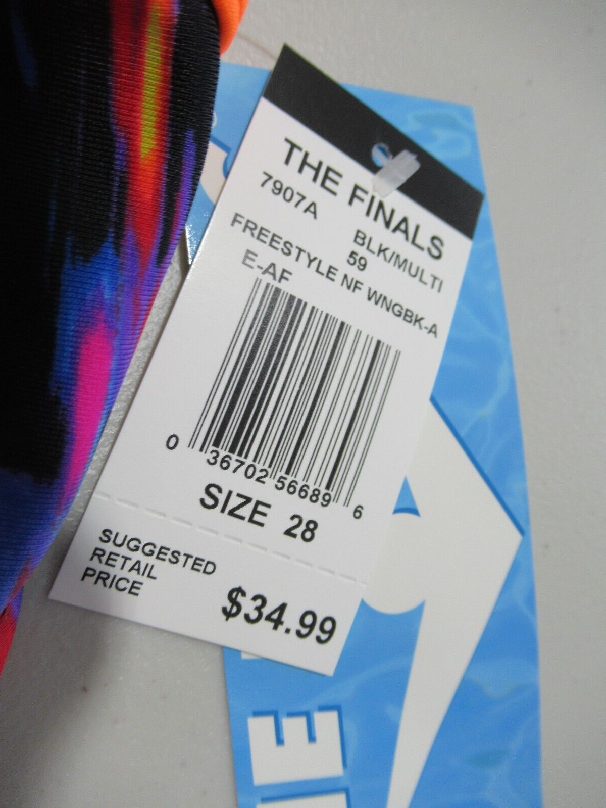 TYR The Finals Freestyle NF Wingback Size 28 Black Multi *NWT*
