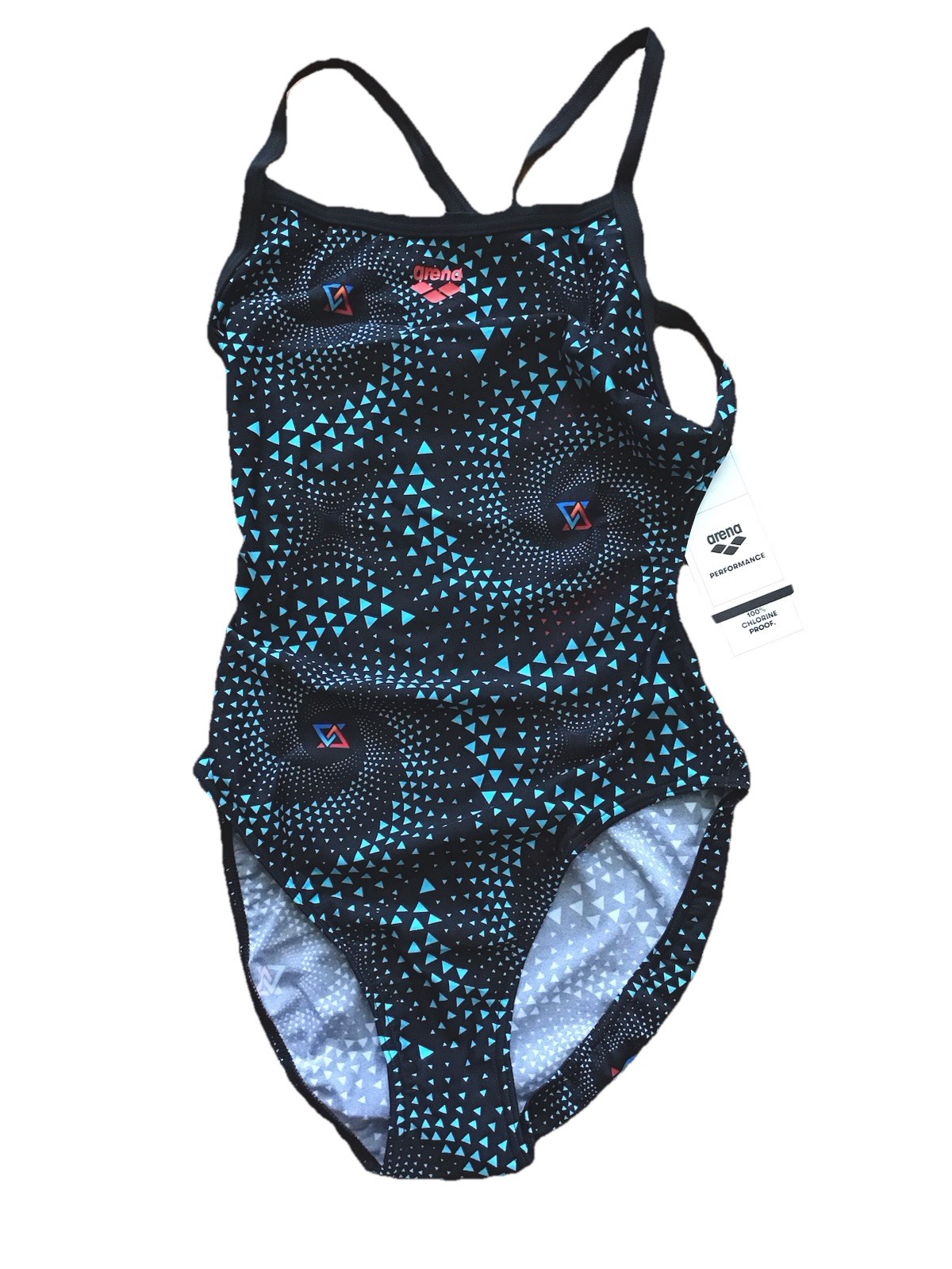 New Arena Fireflow Challenge Back Swimsuit Women Size 34 Black Racerback (T6-17)