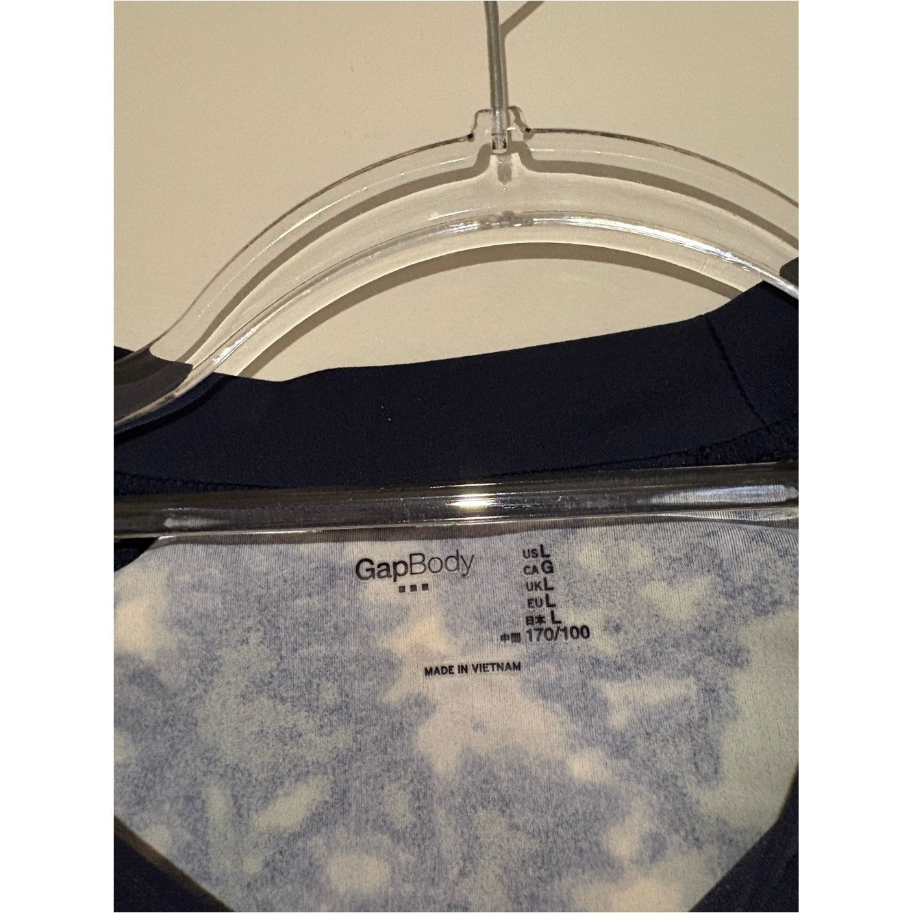 Gap Body Rashgaurd Long Sleeve Tie Dye Activewear Top Blue & White large