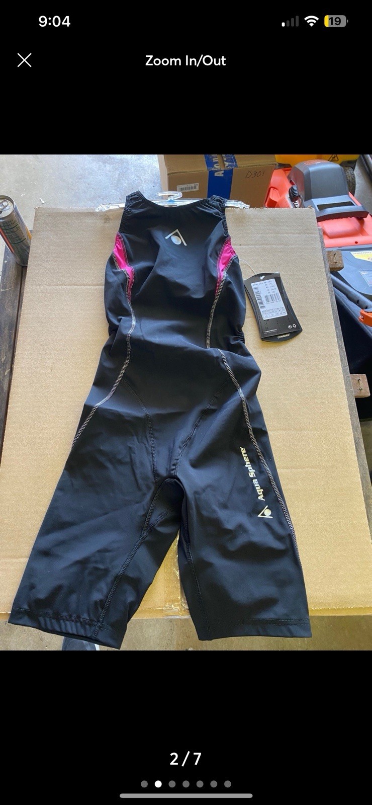Aqua Sphere Womens Energize Black/Pink Training Suit LA Size 30 New