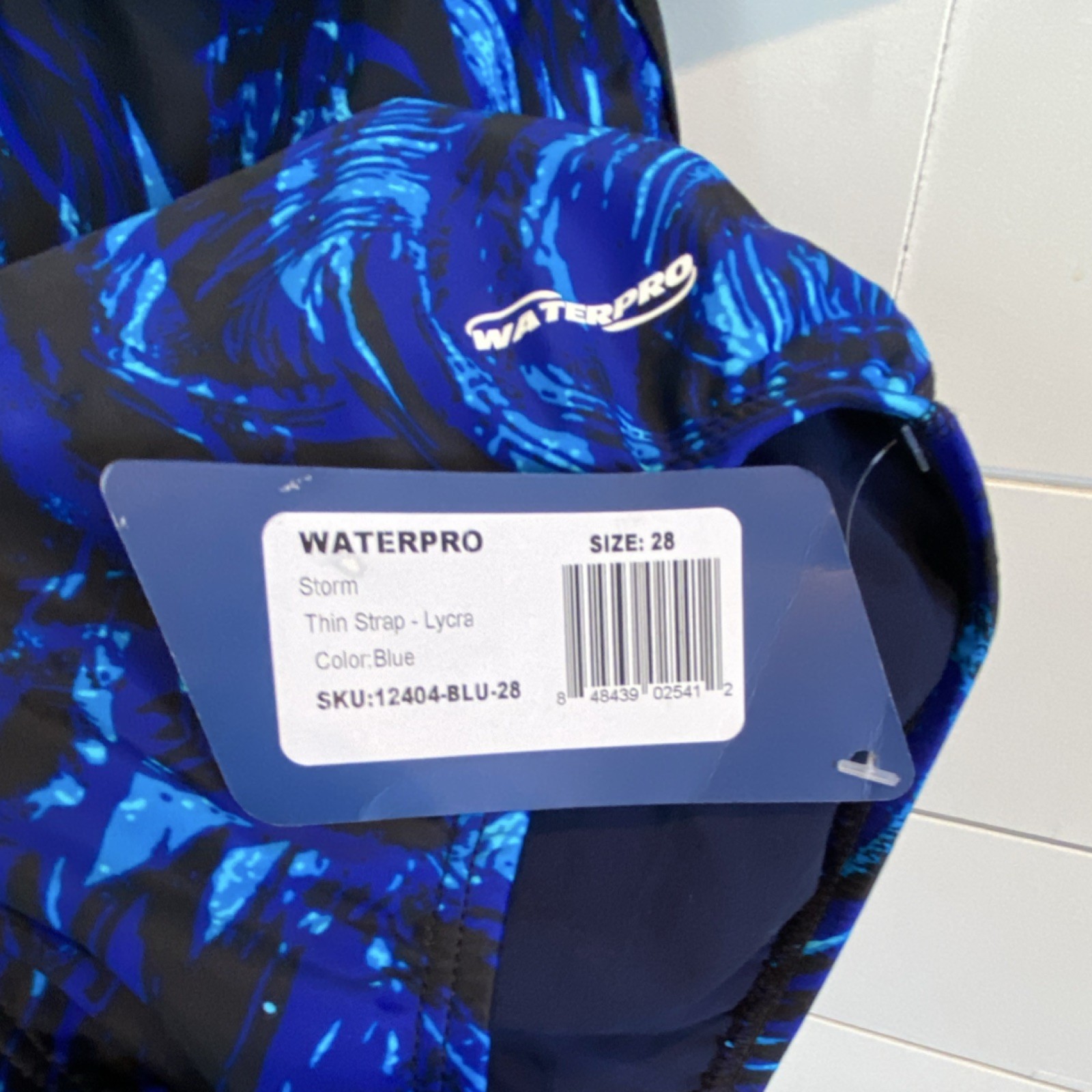 WATERPRO Storm Thin Strap One Piece Competitive Swimwear Blue Size 28 Brand New