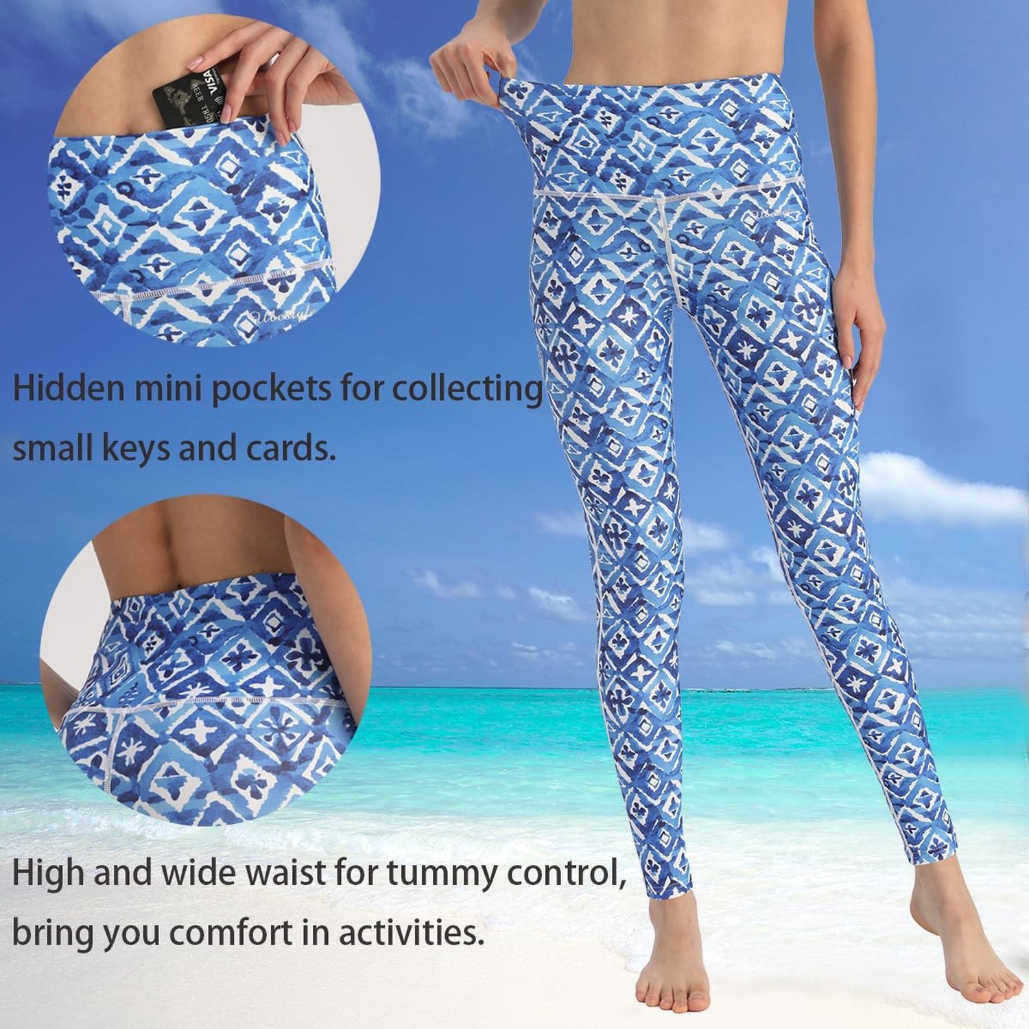 Ubestyle UPF 50+ High Waist Women’s Long Swim Pants Swim Leggings Swimming Ti…