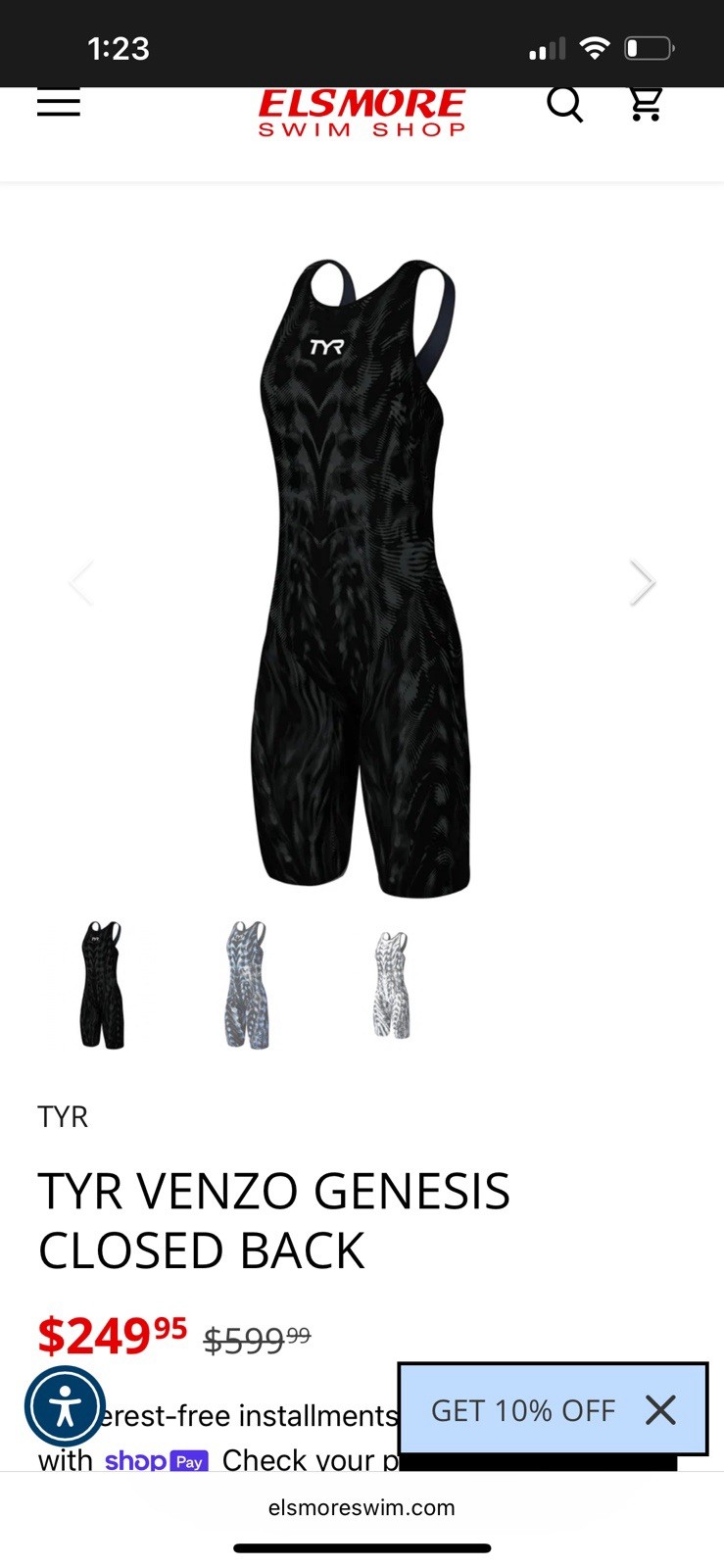 TYR tech Suit Sz 23 Bnwt