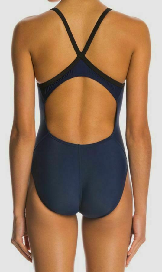 Nike Women’s Blue Poly Core Solid Classic Lingerie Tank Swimsuit Size 28/12
