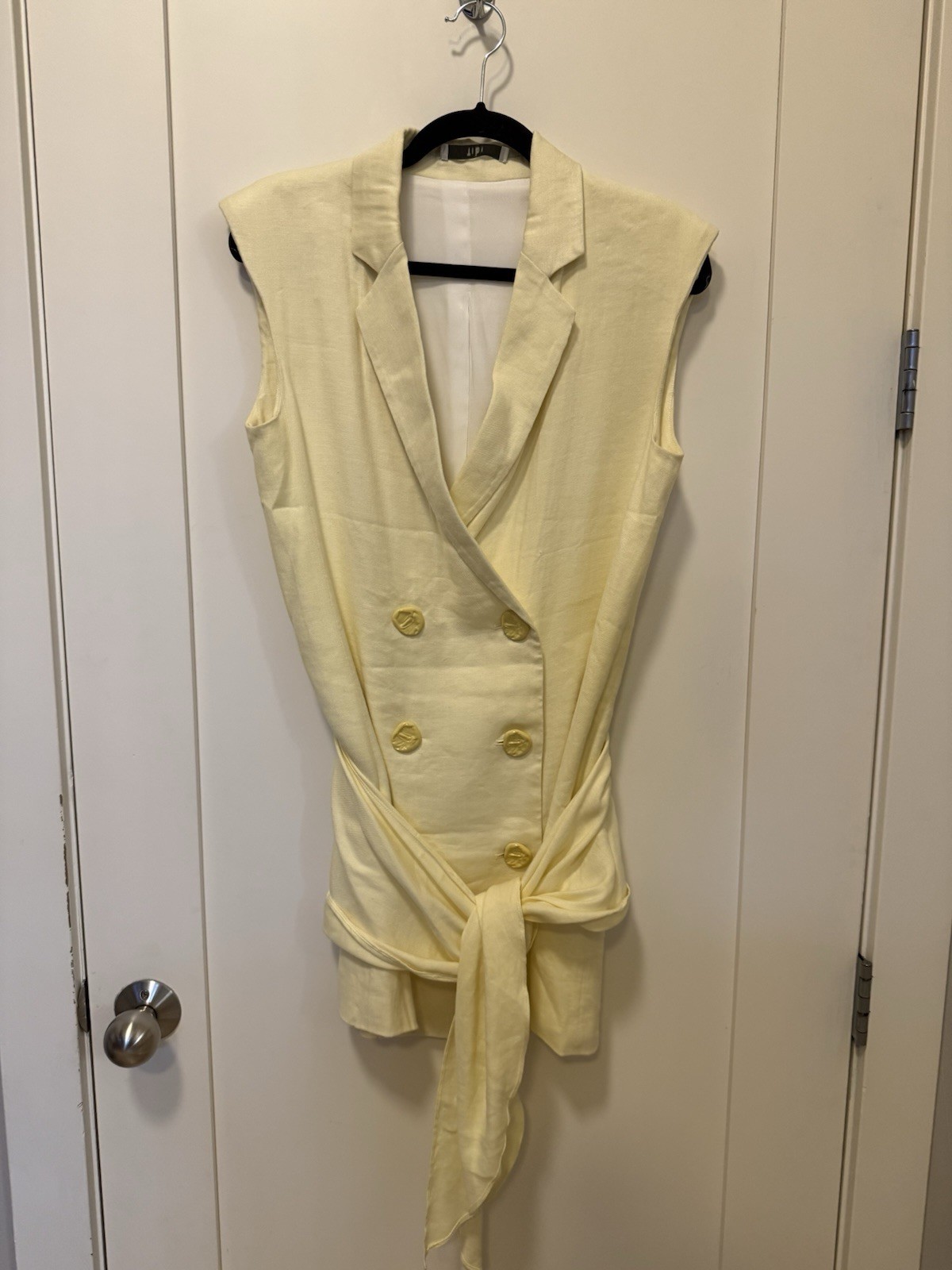 EEUC Tibi Linen Viscose Sleeveless Jacket Dress with Removable Tie US4 $825