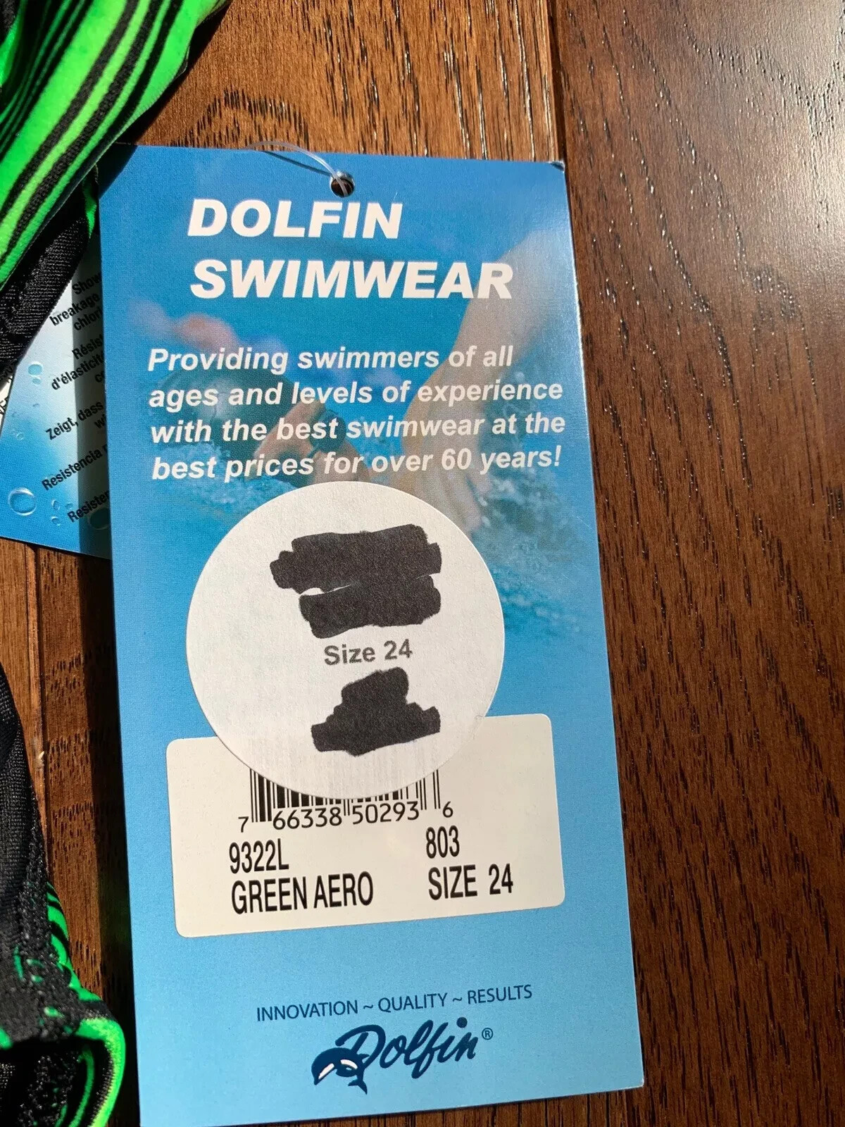 DOLFIN Female Aero Print HP Back One Piece Swimsuit Girls 24 NEW with Tags $84