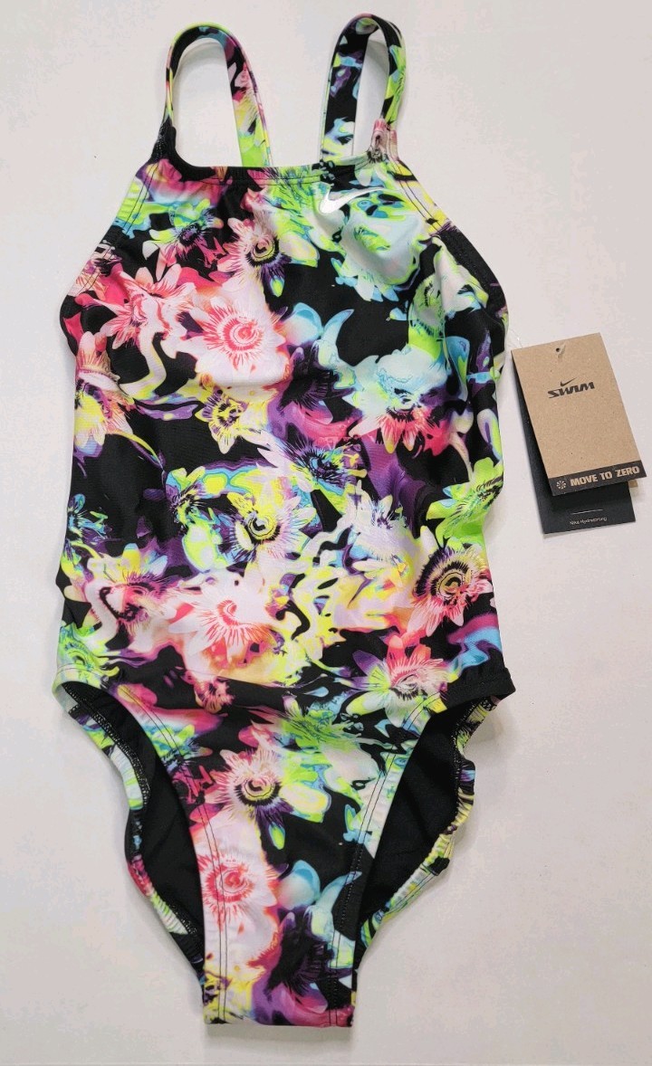 NIKE Hydrastrong Women’s One Piece Swimsuit Size 2 Floral, NWT