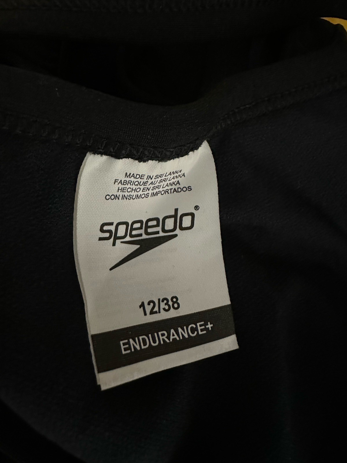 Speedo Women’s Endurance + Sz 12/38 Black NWOT