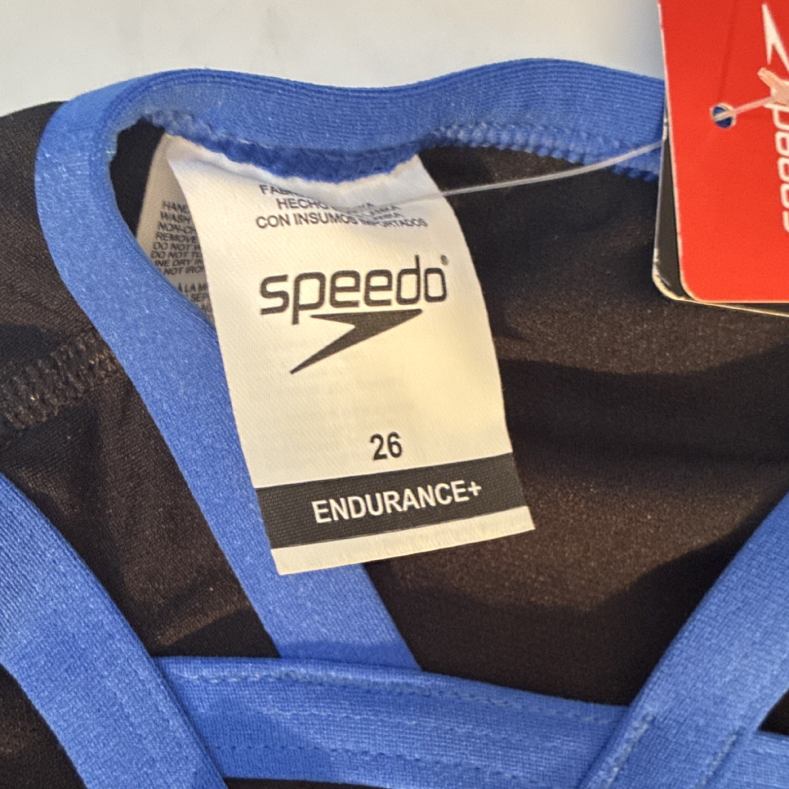 Speedo Endurance+ One Piece Swimsuit Black/Blue Size 26 Swimming