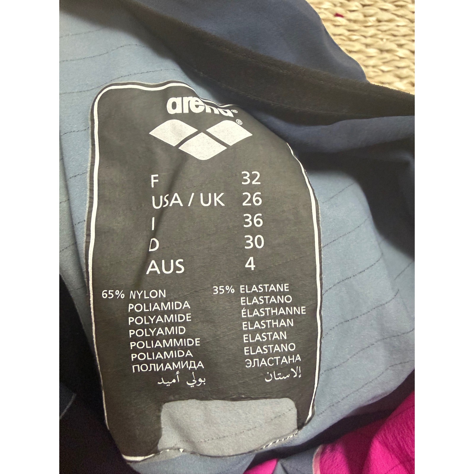 Arena Powerskin Carbon Open Back Kneeskin Racing Swimsuit Pink Navy Size 26
