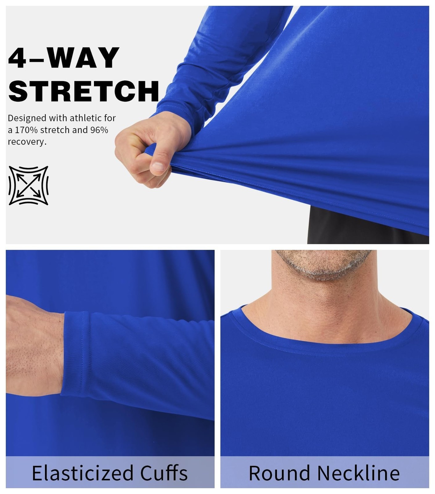 Idtswch Mens Tall Rash Guard UPF 50+ Long Sleeve Sun Shirts Quick Dry UV Prot…
