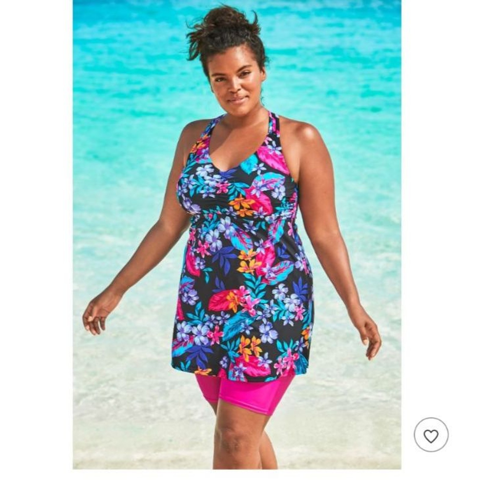 Women’s Swim 365 by Swimsuit For All Tankini Top Size 36 Paradise Floral NWOT