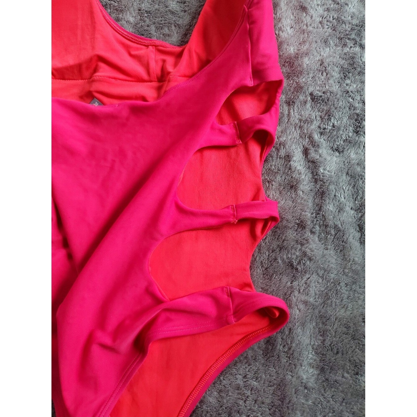 Aerie Hot Pink Neon Cutout One Piece Swimsuit Halter Monokini M