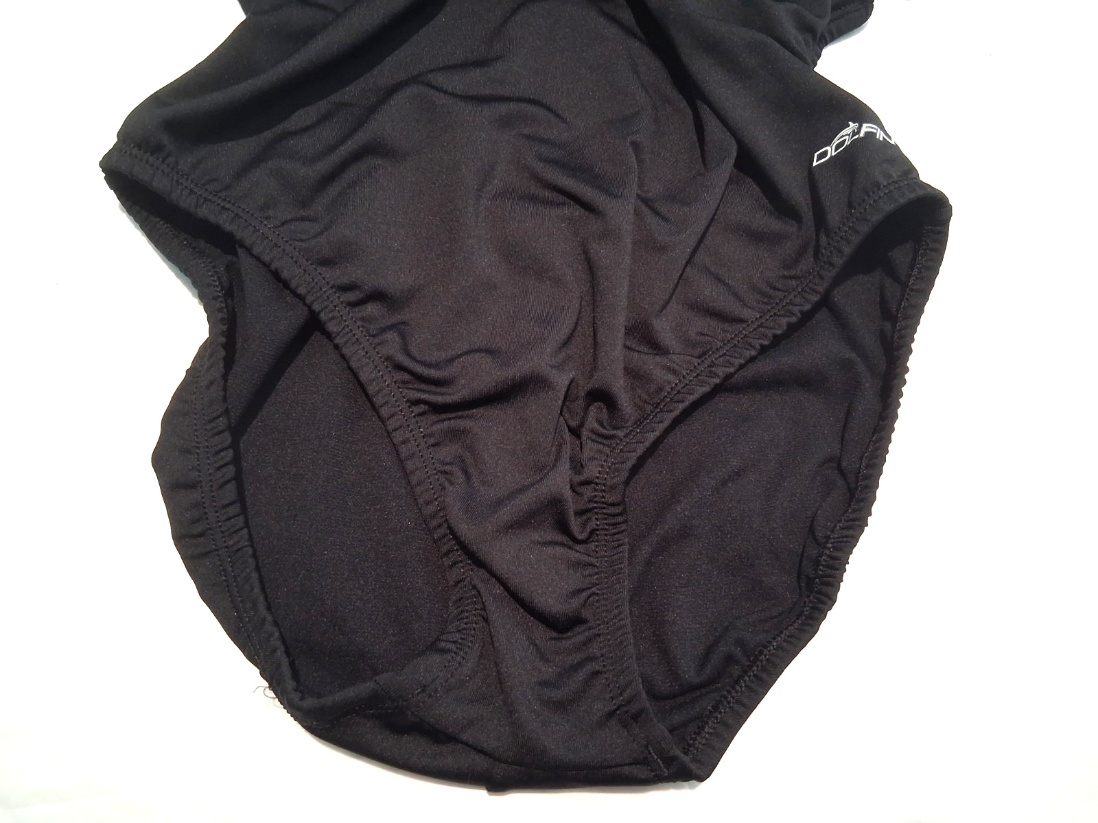 Dolphin Onepiece Swimsuit Aqua Shape Conservative Size XL Black New