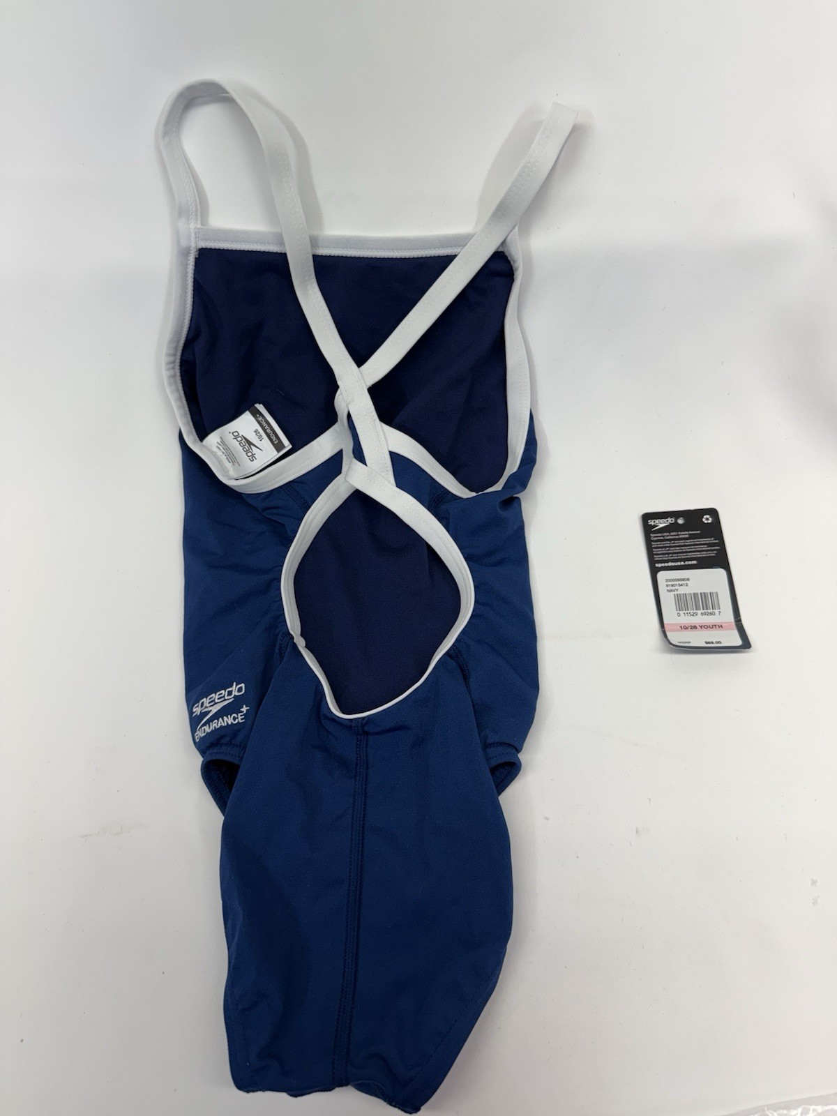 Speedo Youth Flyback Training Suit Team Navy/white Size 10/36 Yth