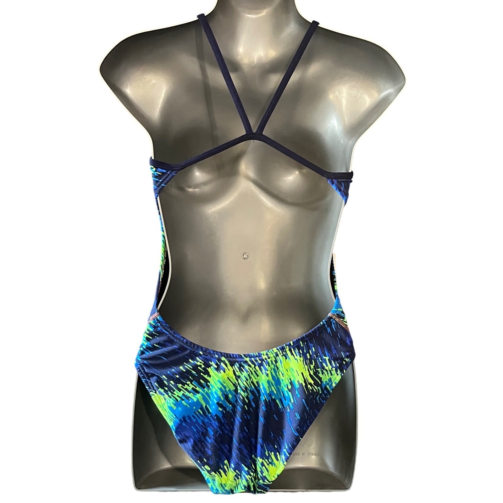 TYR Swimsuit Women Size 28 Blue Green One Piece Competition Training