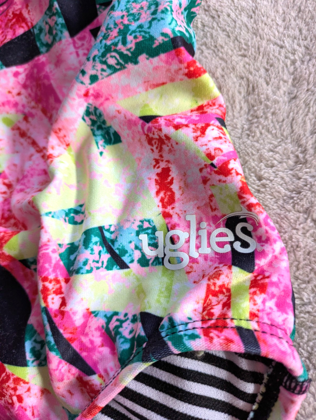 DOLFIN – UGLIES One Piece Swimsuit Womens Size 30 Pink Orange Yellow