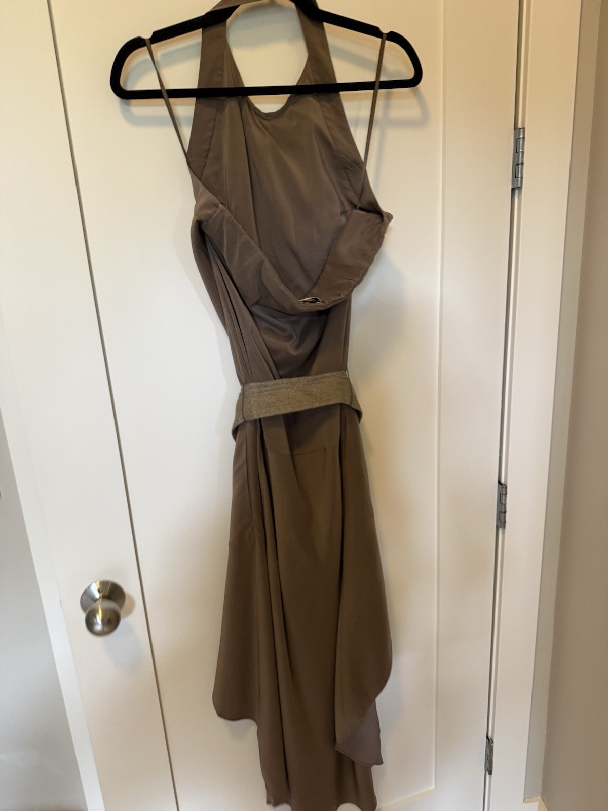 EUC Brunello Cucinelli Belted High Low Dress brown SZ S $2,452.00
