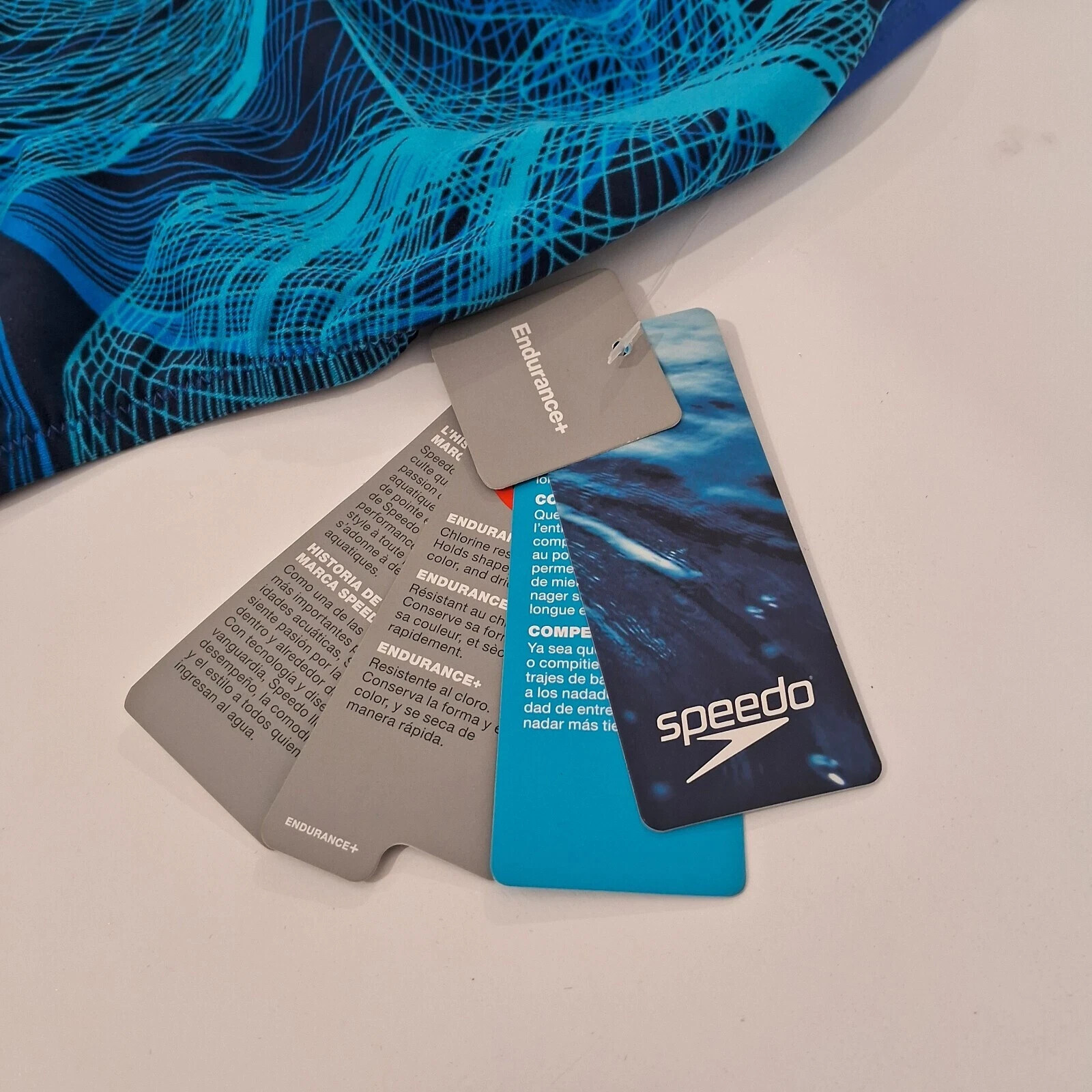 NWT SPEEDO Girl 26 Competition Swimsuit Cyclone Strong Endurance+ $84 Blue Swim