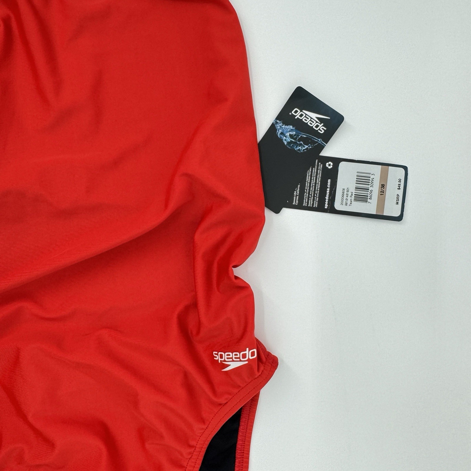 NWT Speedo Pro LT One Piece Swimsuit Red Team Size 12/38 Racing Training Swim