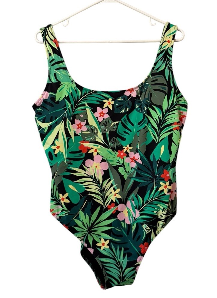 Victoria Secret Pink Women Size XXL Hawaiian Tropical Floral One Piece Swimsuit