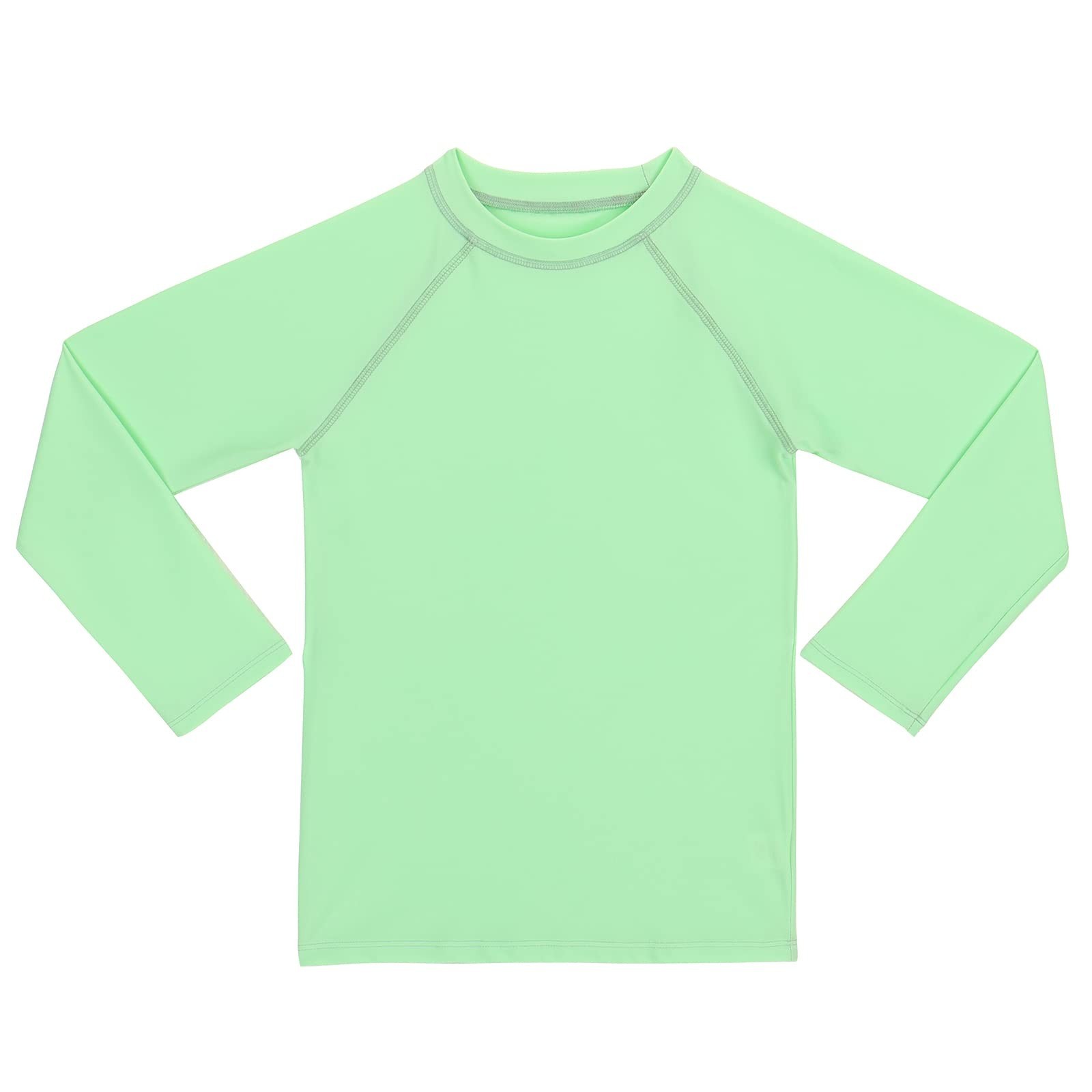 KAKU NANU Long Sleeve Rash Guard Boy Kids UPF 50+ Swim Shirts Mint Green 8