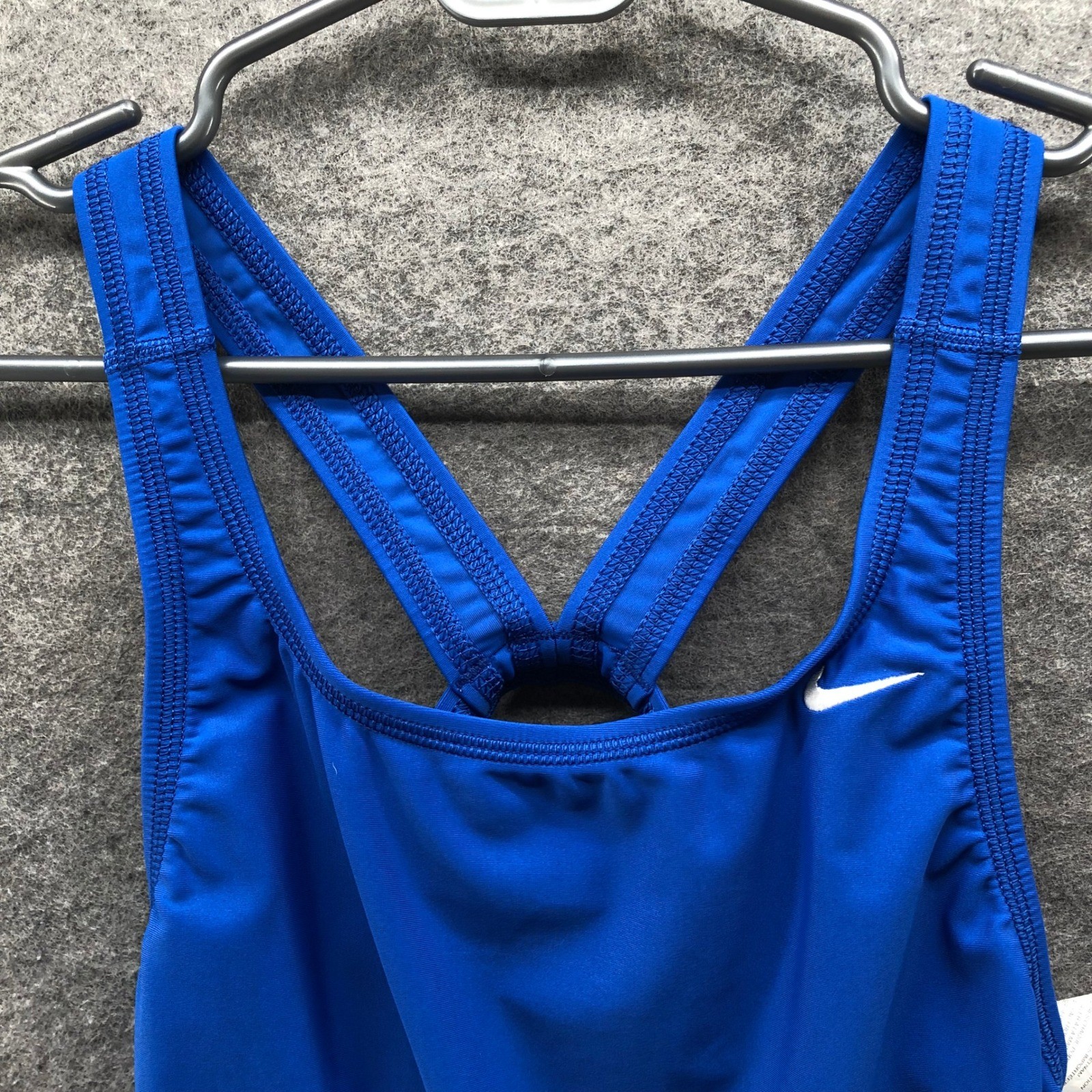 Nike Performance One Piece Swimsuit Womens 12 Blue Training Solid Racerback