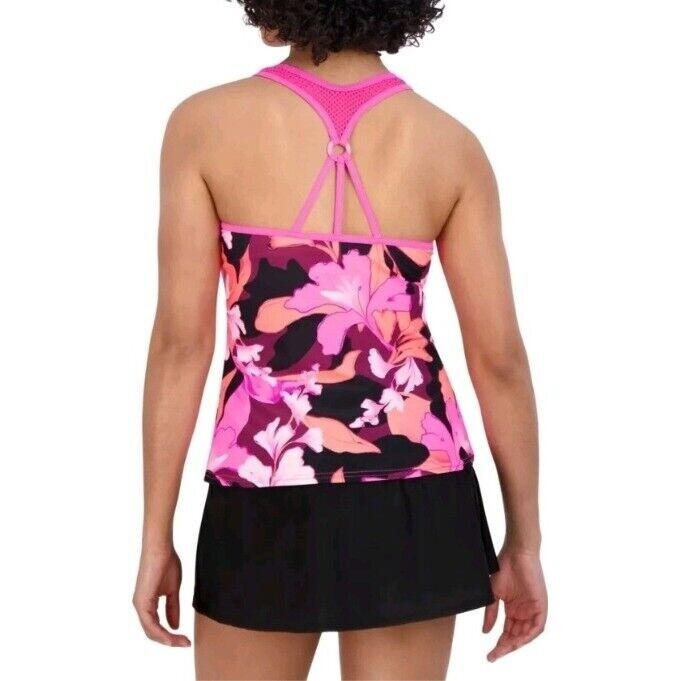 ZeroXposur Tankini Swimsuit Set Floral Print Lightweight Skirt Bottom S NWT $94