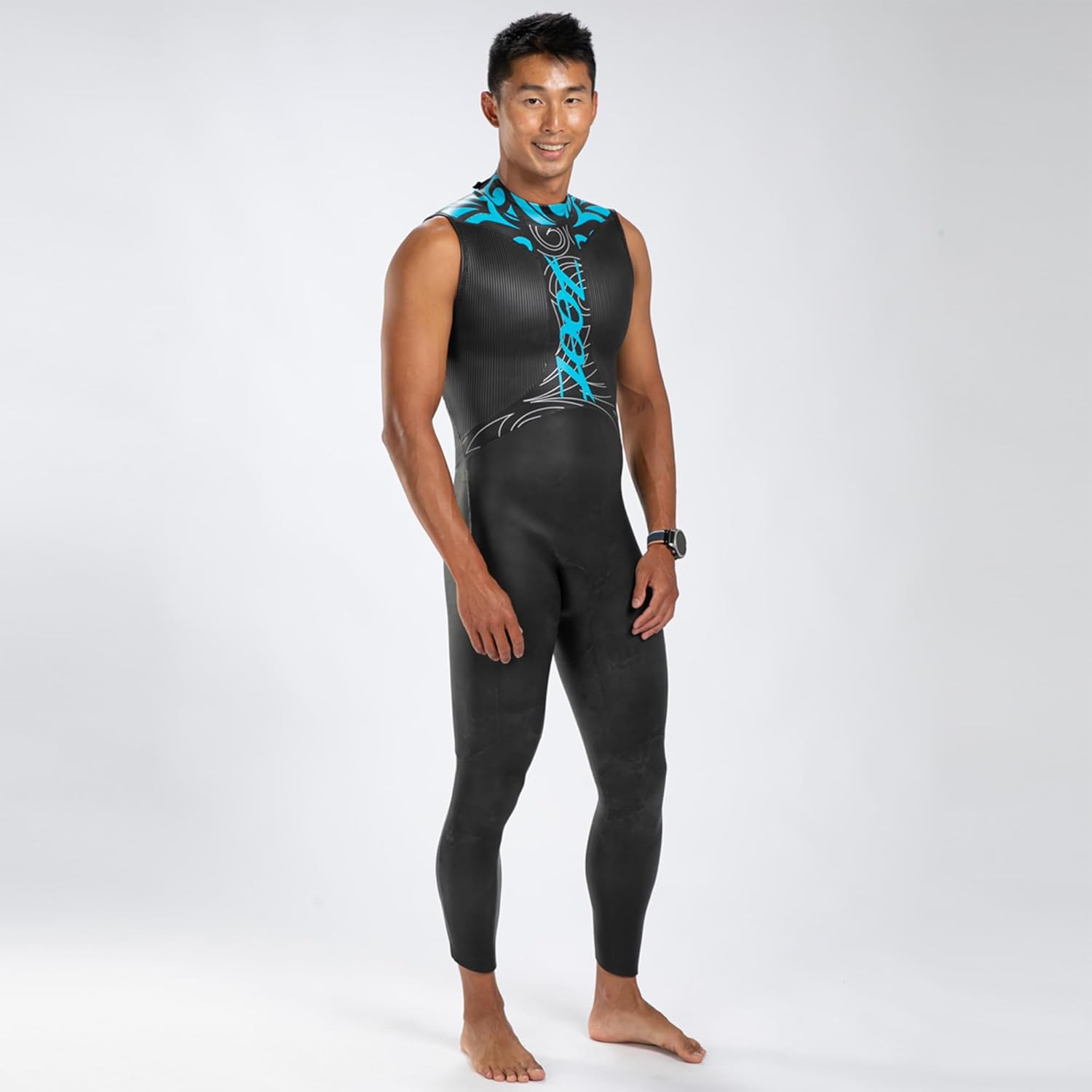 Men’S Manta Sleeveless Wetsuit, Yamamoto Neoprene Triathlon Suit with Hydrophobi