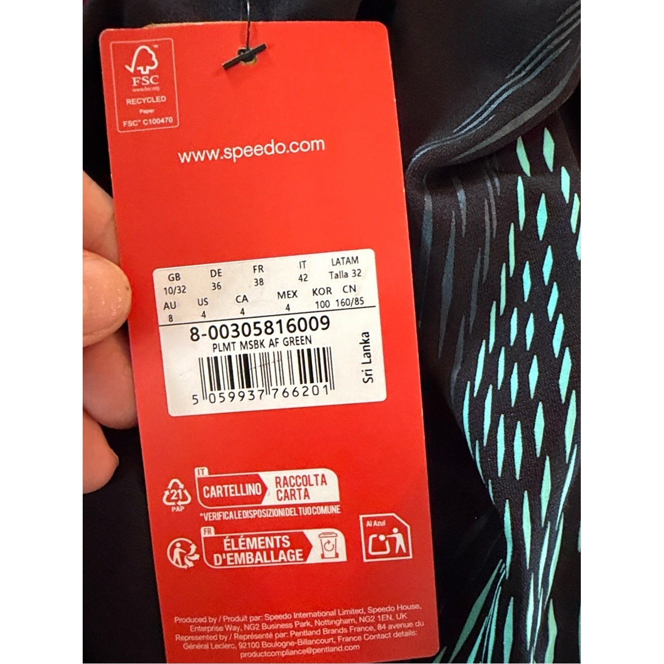 SPEEDO Endurance + Plus Placement Muscleback Swimsuit Black Green