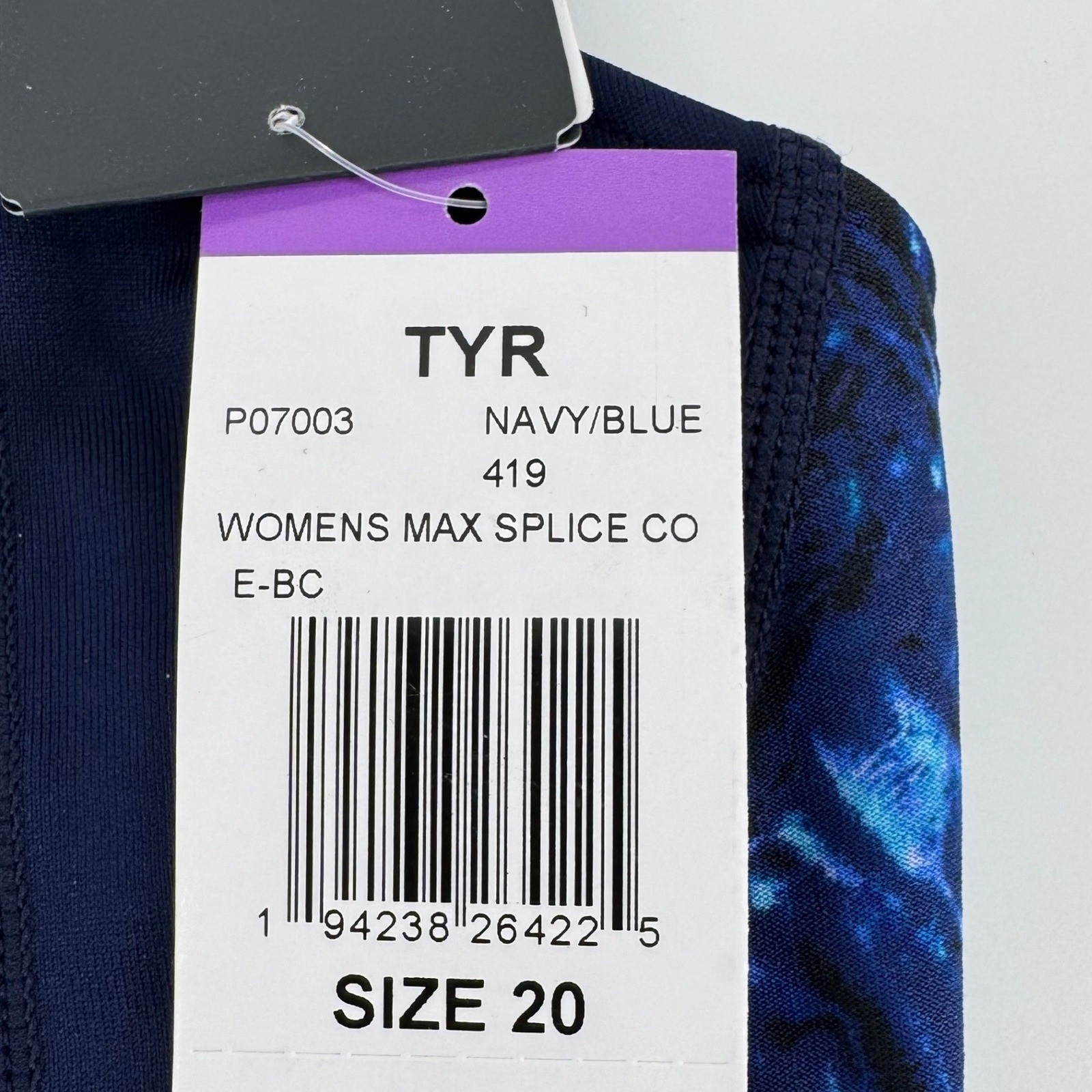 TYR Womens Max Splice Controlfit One Piece Swimsuit Navy Blue Size 20 P07003 NEW