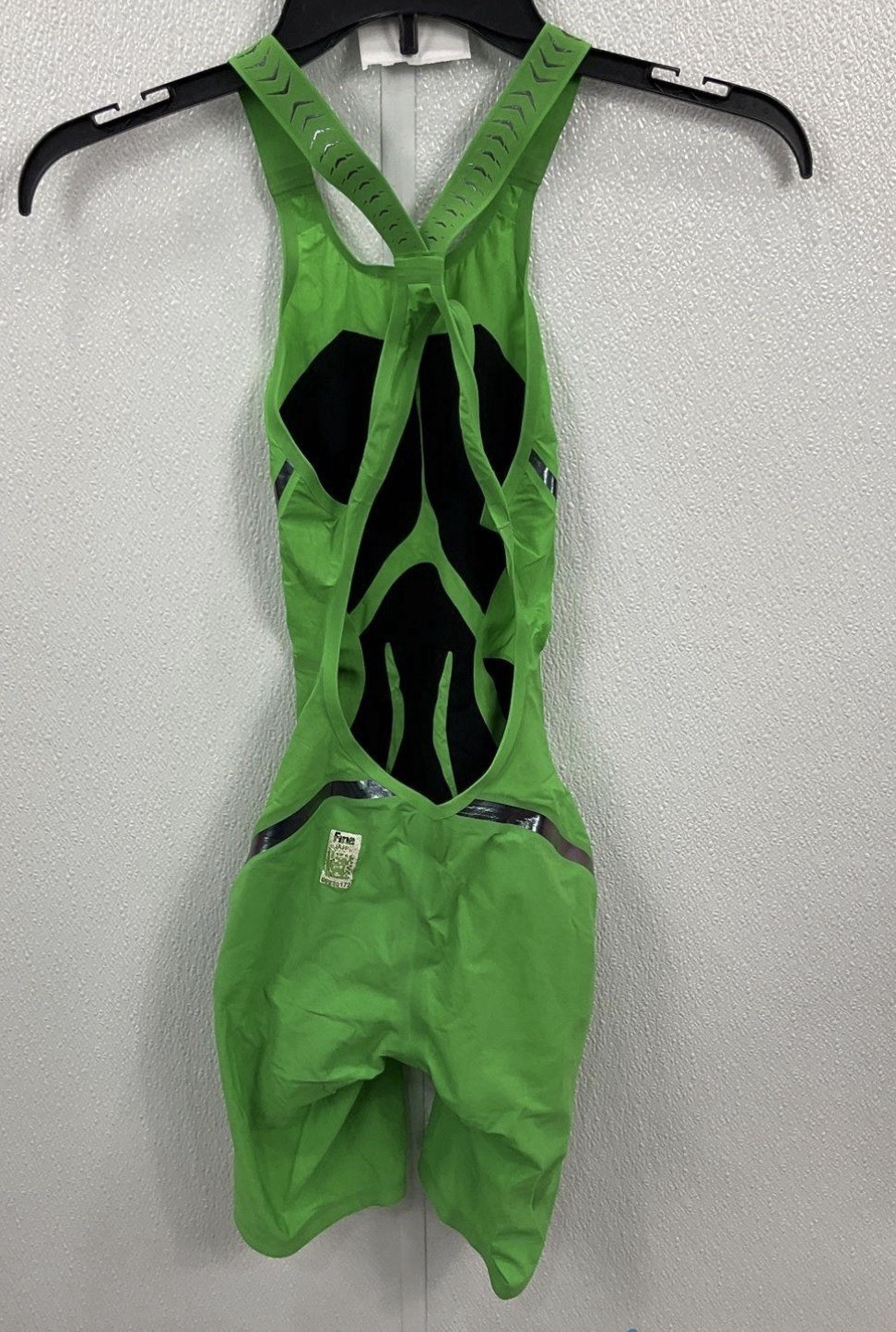 Speedo Women’s Lzr Racer X Open Back Kneeskin Swimsuit Bright Green Sz 22