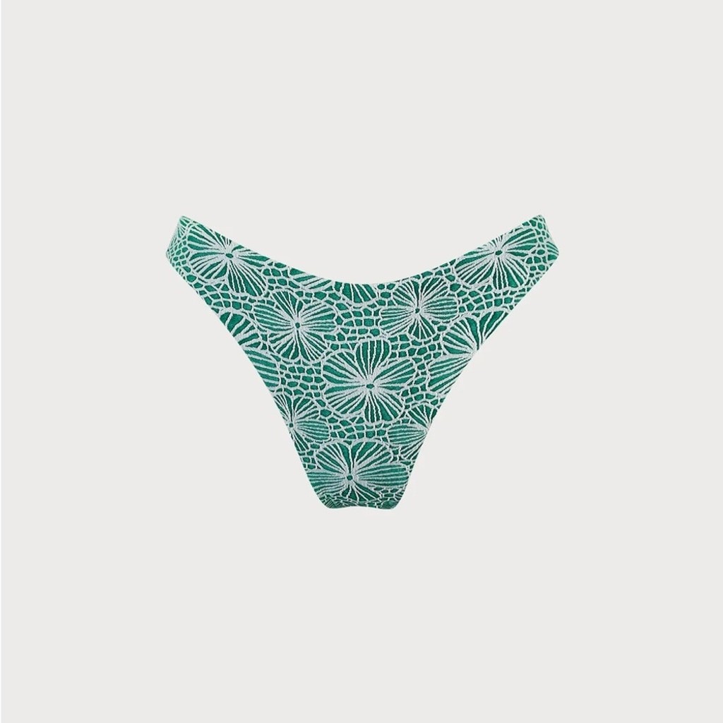 Berlook Green Floral Jacquard Bikini Bottom ONLY 09
