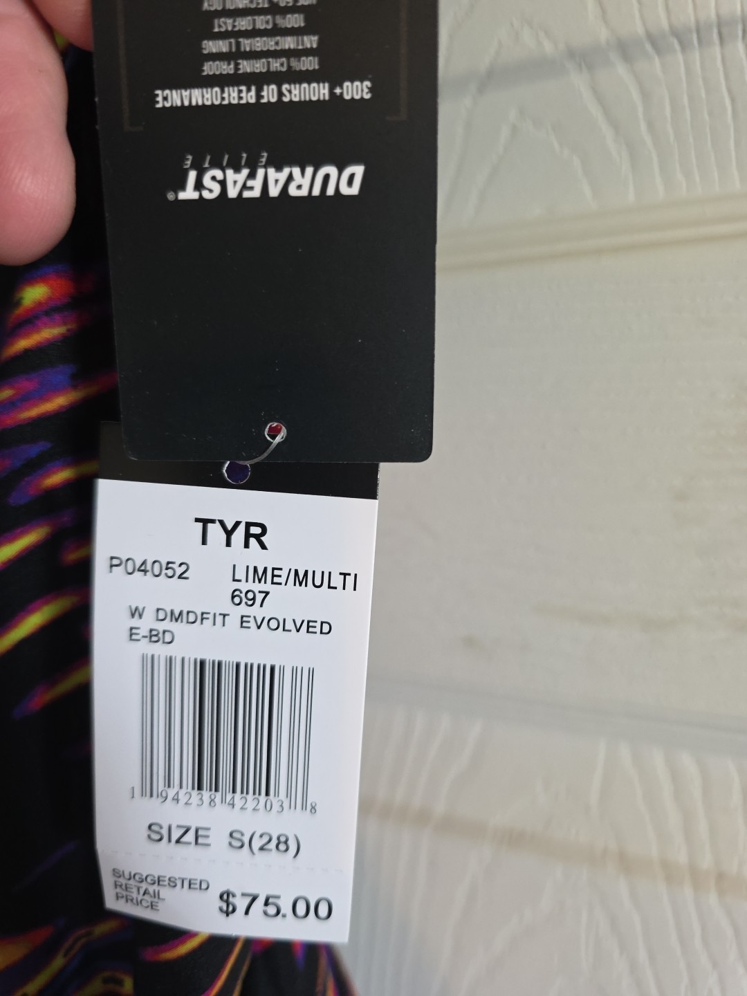 New TYR Women’s Durafast Elite Swimsuit Size 28 (S) LIME/MULTI $75 Retail