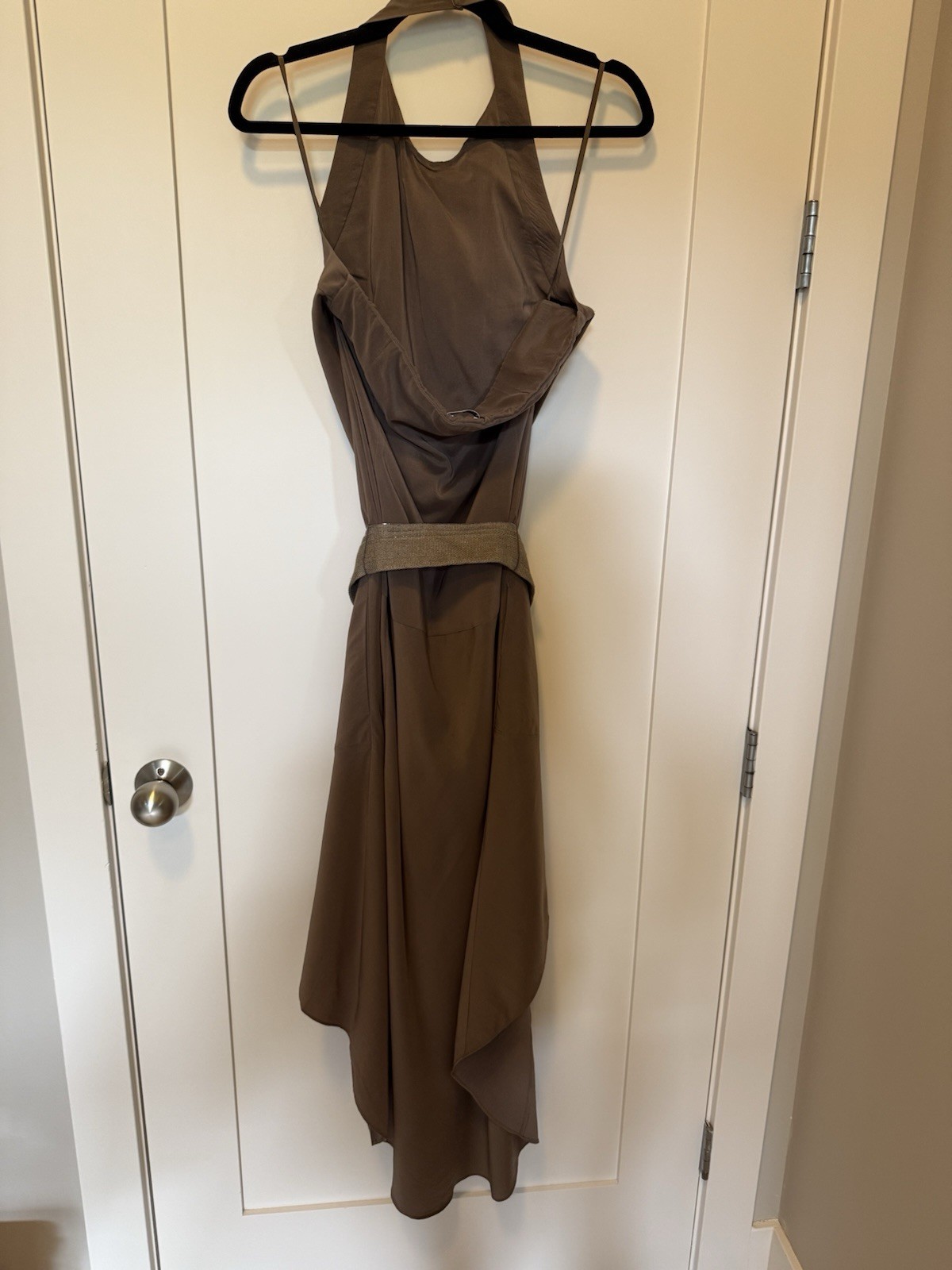 EUC Brunello Cucinelli Belted High Low Dress brown SZ S $2,452.00