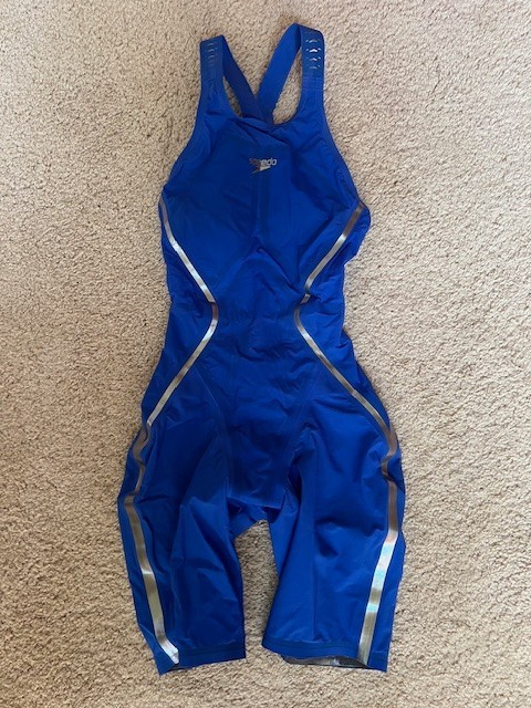 Speedo LZR Racer Elite 2 Open Back Kneeskin with Comfort Strap Blue Size 22