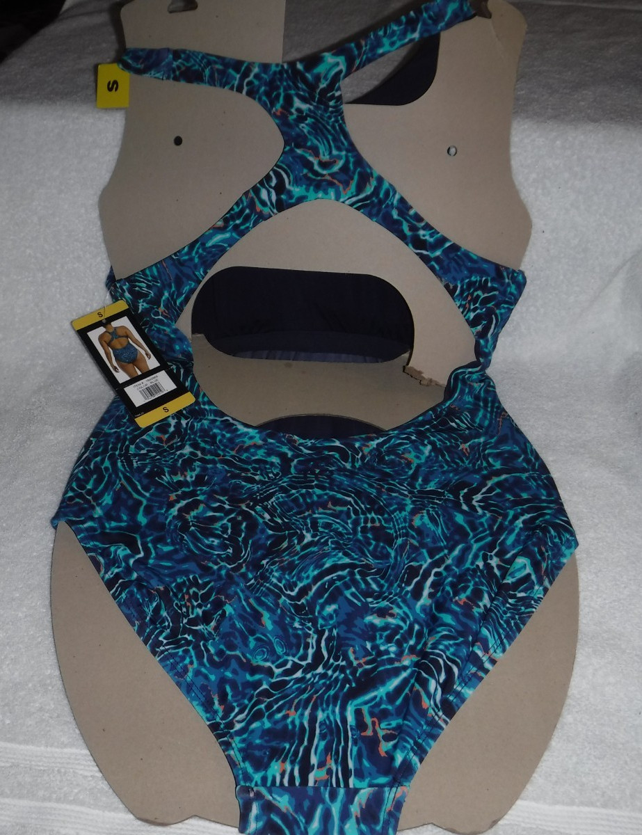 NEW with Tags TYR Electro Cutout Fit Blue & Pink Swimsuit Small