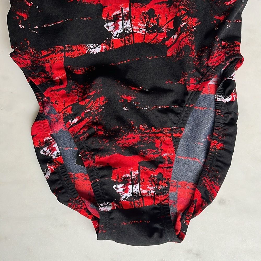 Adidas Vortex One Piece Swimsuit Black Red UPF 50 size 38