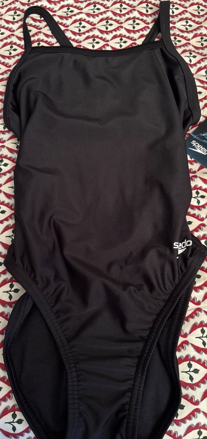 NWT-Speedo Competitive One Piece swimsuit Black Swimsuit Size 26.