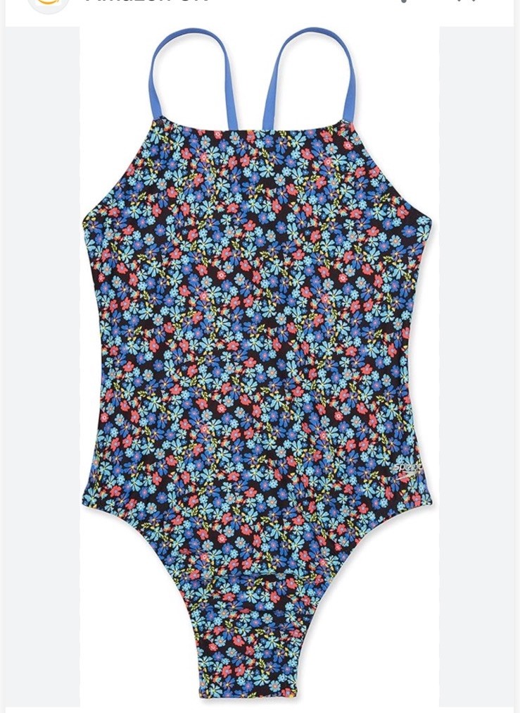 SPEEDO TURNZ Blue Floral Printed One Pc Back – Speedo Endurance Lite- Size 24
