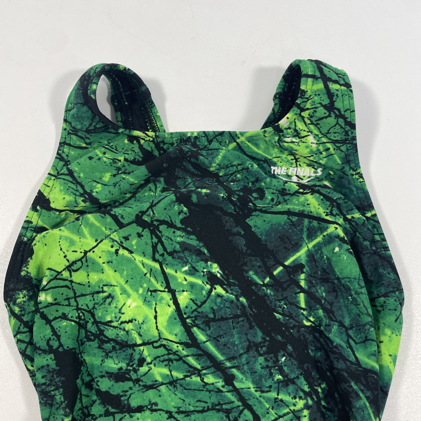 The Finals Women’s One Piece Competition Swimsuit Endurotech Black Green Size 28
