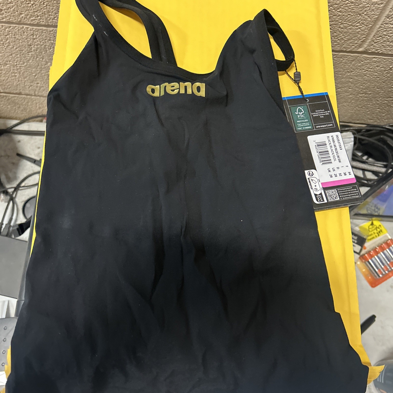 Arena Womens Sz 34 Closed Back Powerskin Carbon Air2 Kneeskin Racing Suit Black